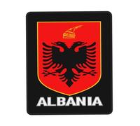 Tappetino Mouse Coat of Arms of Albania Flag Albanian Emblem Mouse Pad Multifunzione Tappetino Scrivania Uso Prolungato Mousepad per Ufficio Computer Casa 25X30CM