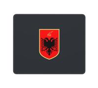 Tappetino Mouse Coat of Arms of Albania Print Mousepad Uso Prolungato Tappetino Scrivania Durevole Mouse Pad per Laptop Ufficio Computer 25X30CM