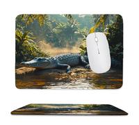 Tappetino Mouse coccodrillo della foresta - Tappetino Scrivania Gaming PC, Impermeabile e Antiscivolo 360x300x3mm| Accessori Gaming per Scrivania | Desk Mat | Migliora la Precisione e la Velocità k706