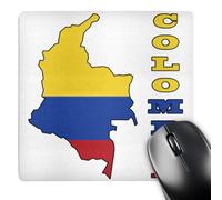 Tappetino Mouse, Colombian Flag in The Map And Letters of Colombia Bordi Cuciti Tappetino per Mouse Lavabile Mousepad per Ufficio Casa Laptop 25X30cm