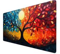 Tappetino Mouse Colorato, Tappetino Mouse XXL 800 x 400 x 3 mm, Impermeabile Albero Mousepad con Base in Gomma Antiscivolo e Bordi Cuciti Design, Accessori Scrivania per Giocatore/Ufficio/Casa F1-663