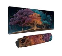Tappetino Mouse Colore Tappetino Mouse XXL 1000 x 500 mm, Mousepad Albero Della Vita Sottomano Scrivania con Bordi Cuciti, Impermeabile Accessori Gaming con Base in Gomma Antiscivolo -zjn25094C