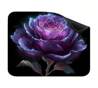 Tappetino Mouse con Base Antiscivolo, Tappetino Mouse Portatile Arrotolabile 340x280x3mm, Bordi Cuciti, Impermeabile Superficie, MousePad Lavabile Adatto per Casa, Ufficio, Design Viola Rosa X-z-6487