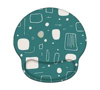 Tappetino Mouse con Poggiapolsi Ergonomico, Mouse Pad in Memory Foam con Base Antiscivolo per Ufficio, Supporto Morbido per Polso, Tappetino per Mouse Gaming, Verde & Bianco (226x251mm) WT#3029
