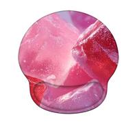 Tappetino Mouse con Poggiapolsi Ergonomico, Mouse Pad in Memory Foam con Base Antiscivolo per Ufficio, Supporto Morbido per Polso, Tappetino per Mouse Gaming, Rosa & Ghiaccio (226x251mm) WT#1917