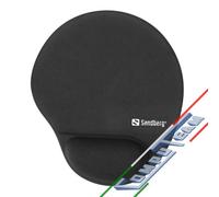 Tappetino mouse con supporto polso in Memory Foam Mousepad rotondo Sandberg Nero