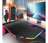 Tappetino Mouse da Gaming 35x25cm RGB con Cavo USB Spessore 4mm Goditi