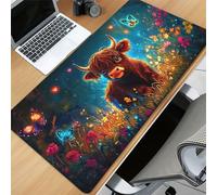 Tappetino Mouse da Gioco 600x400x3mm, Mucca Che Brilla Mouse Pad XXL ad Alta Precisione e Velocità, Base in Gomma Antiscivolo Ultra-Grip, Tappetino per Scrivania Tastiera e PC