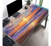 Tappetino Mouse da Gioco 700x300x3mm, Spiaggia Gabbiani Tramonto Mouse Pad XXL ad Alta Precisione e Velocità, Base in Gomma Antiscivolo Ultra-Grip, Tappetino per Scrivania Tastiera e PC