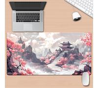 Tappetino Mouse da Gioco 700x400x3mm, Paesaggi Antichi Giapponesi Mouse Pad XXL ad Alta Precisione e Velocità, Base in Gomma Antiscivolo Ultra-Grip, Tappetino per Scrivania Tastiera e PC