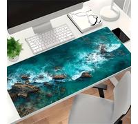 Tappetino Mouse da Gioco 800x300x2mm, Rocce Onde Mouse Pad XXL ad Alta Precisione e Velocità, Base in Gomma Antiscivolo Ultra-Grip, Tappetino per Scrivania Tastiera e PC