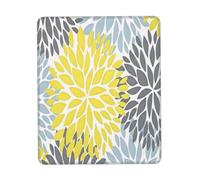 Tappetino Mouse, Dahlia Pinnata Flowers Flowers Gray Yellow Tappetino per Mouse Base in Gomma Tappetino da Gaming Antisfilacciamento Tappetino per Il Mouse da Gioco per Gaming Notebook 25X30Cm