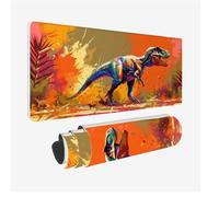 Tappetino Mouse Dinosauro Mousepad Colorato Tappetino Mouse XXL 800x300X3MM, Grande Desk Mat con 3 mm Bordi Cuciti Base in Gomma Antiscivolo, Tappetinomouse per Tastiera Lavabile per PC, Model 280