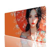 Tappetino Mouse Donna giapponese Tappetino Mouse xxl 100x50x0.3cm, Mousepad Ombrello Cucire i Bordi Migliorare la Precisione e la Velocità, Mousepad per Scrivania Gaming Tastiera Pc Portatile JXL-3733