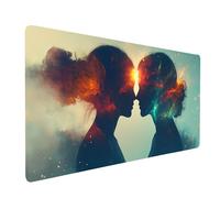 Tappetino Mouse Donna Impermeabile Tappetino Scrivania 60 x 30 x 0.3CM Bacio Mousepad Bordi Cuciti Migliorare la Precisione e la Velocità, Decorare Sottomano Scrivania per Ufficio Casa model-7332