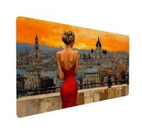 Tappetino Mouse Donna Impermeabile Tappetino Scrivania 80 x 40 x 0.3 CM Firenze Mousepad Bordi Cuciti Migliorare la Precisione e la Velocità, Decorare Sottomano Scrivania per Ufficio Casa model-5275