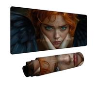 Tappetino Mouse Donna Tappetino Mouse xxl 100 x 50 x 0.3cm Mouse Pad Ala con Antiscivolo Base in gomma per Copri Scrivania Pc Portatile Gaming Tastiera Wireless Regalo Uomo DBYH-6141
