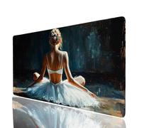 Tappetino Mouse Donna Tappetino Mouse xxl 100x50x0.3cm, Mousepad Balletto Cucire i Bordi Migliorare la Precisione e la Velocità, Mousepad per Scrivania Gaming Tastiera Wireless Pc Portatile JXL-3739
