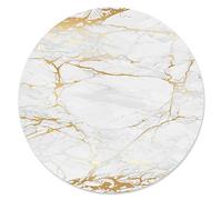 Tappetino mouse effetto marmo I Ø 22 cm rotondo I mouse pad oro bianco grigio I dimensione standard, antiscivolo I semplice moderno I pietra granito I dv_611
