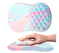Tappetino Mouse Ergonomico,Tappetino Mouse Con Poggiapolsi, Poggiapolsi Mouse Con Memory Foam,Design Massaggiante,Per Computer, Ufficio (Rosa)
