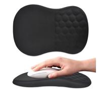 Tappetino Mouse Ergonomico,Tappetino Mouse Con Poggiapolsi, Poggiapolsi Mouse Con Memory Foam,Design Massaggiante,Per Computer, Ufficio (Nero)