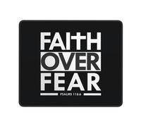 Tappetino Mouse Faith Over Fear Scripture Verse Christianity Lavabile Tappetino per Mouse Antiscivolo Accessori Gaming per Sensori da Gioco Gaming Ufficio 10X12In