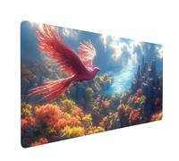 Tappetino Mouse Fenice Impermeabile Tappetino Scrivania 900 x 500 x 3MM Architettura Mousepad Bordi Cuciti Migliorare la Precisione e la Velocità, Decorare Sottomano Scrivania, Regalo Uomo model-6617