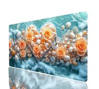 Tappetino Mouse Fiore Tappetino Mouse xxl 100x50x0.3cm, Mousepad Farfalla Cucire i Bordi Migliorare la Precisione e la Velocità, Mousepad per Scrivania Gaming Tastiera Wireless Pc Portatile JXL-1354