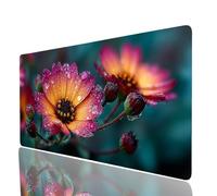 Tappetino Mouse Fiore Tappetino Mouse xxl 100x50x0.3cm, Mousepad Pianta Cucire i Bordi Migliorare la Precisione e la Velocità, Mousepad per Scrivania Gaming Tastiera Wireless Pc Portatile Model-4459