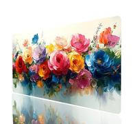 Tappetino Mouse Fiore Tappetino Mouse xxl 100x50x0.3cm, Mousepad Pianta Cucire i Bordi Migliorare la Precisione e la Velocità, Mousepad per Scrivania Gaming Tastiera Wireless Pc Portatile JXL-2470