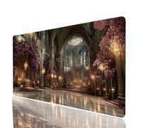 Tappetino Mouse Fiore Tappetino Mouse xxl 1400x600x3mm, Mousepad Architettura Cucire i Bordi Migliorare la Precisione e la Velocità, Mousepad per Scrivania Gaming Tastiera Pc Portatile Model-6174