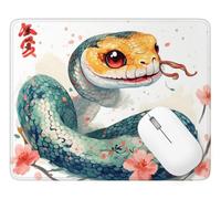 Tappetino Mouse Fiore Tappetino per Mouse Piccolo 250 x 210 mm, Q-1126 | Sottomano Scrivania con Base in Gomma Antiscivolo, Serpente Mousepad impermeabile, per PC, Laptop Ufficio Accessori Gaming