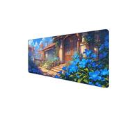 Tappetino Mouse Fiori Tappetino Mouse XXL 900x400x3mm, Sottomano Scrivania, Esteso Con Bordi Cuciti Mousepad Impermeabile, Tappeto Scrivania Base in Gomma Antiscivolo, per PC, Computer, Casa D1-293