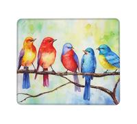 Tappetino Mouse Five Singing Birds 25X30Cm Lavabile Tappetino per Mouse Confortevole Mousepad per Pc Laptop