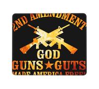 Tappetino Mouse Flaming 2nd Amendment God G-uns Guts Made America Free | Accessori Gaming 10x12in Soffice Tappetino Mouse Gaming Lavabile Mousepad per Sensori da Gioco Mac Ufficio