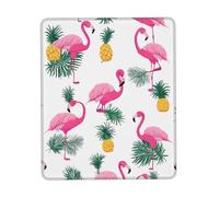 Tappetino Mouse, Flamingo And Pineapple Bordi Cuciti Mouse Pad Lavabile Tappetino da Gaming per Pc Tastiera Gamers 25X30cm