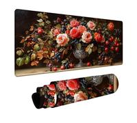Tappetino Mouse Flower Impermeabile Tappetino Mouse xxl 90 x 40 x 0.3 cm Mousepad Uva con Bordi Cuciti Antiscivolo Base in Gomma per Pc Portatile Tastiera Gaming Ufficio Arredamento Casa FSBD-2021