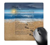 Tappetino Mouse, Footprints in The Sand On Beach with Poem Superficie Liscia Tappetini per Il Mouse Antisfilacciamento Gaming Pad per Laptop Ufficio Notebook 25X30cm