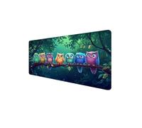Tappetino Mouse Foresta Tappetino Mouse XXL 800x400x3mm, Sottomano Scrivania, Esteso Con Bordi Cuciti Mousepad Impermeabile, Tappeto Scrivania Base in Gomma Antiscivolo, per PC, Laptop, Gufo D1-935