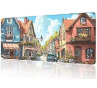 Tappetino Mouse Fumetto, Gaming Tappetino Mouse XXL 600x300 Città, Superficie Ultra-Liscia per Precisione, Rubber Base Antiscivolo, Silenzioso e Comfortevole Mouse Pad per Gamer Professionisti M1-923