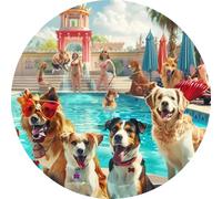 Tappetino Mouse Fun At The Amusement Park Swiming Dogs Puppy Mousemat