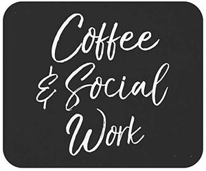 Tappetino Mouse Funny Coffee Cafe Cute Social Mousepad Multifunzione Tappetino Scrivania Durevole Mouse Pad per Casa Laptop Computer 25X30CM