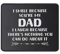 Tappetino Mouse Funny Humor I Smile Because You're My Dad Husband Him Tappetino Scrivania Multifunzione Mouse Pad Uso Prolungato Mousepad per Laptop Ufficio Computer 25X30CM