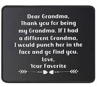 Tappetino Mouse Funny Inspirational Dear Grandma Thanks Tappetino Scrivania Uso Prolungato Mouse Pad Impermeabile Mousepad per Casa Laptop Computer 25X30CM