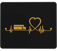 Tappetino Mouse Funny School Bus Driver Love School Bus Heartbeat Mousepad Resistente agli Schizzi Mouse Pad Soft Accessori Gaming per Essenziale per Ufficio Computer Casa M