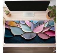 Tappetino Mouse Gaming, 100 x 40cm Tappetino Mouse Rosa, Impermeabile e Antiscivolo Mause Pad, Bordo Cucito Tppetino per Mause con Liscio Superficie, Foglie Mausepad per Ufficio Scrivania PjY9016 H-X