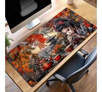 Tappetino Mouse Gaming, 1000x400x3mm Tappetino Mouse Donna, Impermeabile e Antiscivolo Mause Pad, Bordo Cucito Tappeto per Mause con Liscio Superficie, Rosso Mousepad per Ufficio PjY2814 T-G