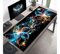 Tappetino Mouse Gaming, 100x40 cm Tappetino Mouse Fiore, Impermeabile e Antiscivolo Tappeto Gaming, Bordo Cucito con Liscio Superficie, Nero per Ufficio, Decor PjY13436 H-X