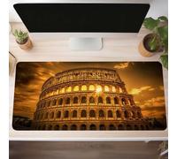 Tappetino Mouse Gaming, 100x50 cm Tappetino Mouse Architettura, Impermeabile e Antiscivolo Mause Pad, Bordo Cucito Tppetino per Mause con Liscio Superficie, Giallo Mausepad per Ufficio PjY4058 3-N