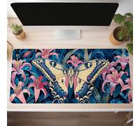 Tappetino Mouse Gaming, 140x60 cm Tappetino Mouse Fiore, Impermeabile e Antiscivolo Mause Pad, Bordo Cucito Tppetino per Mause con Liscio Superficie, Rosa Mausepad per Ufficio Scrivania PjY12746 I-A